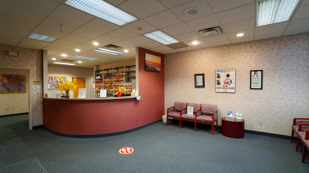 PressVision office waiting room and reception desk